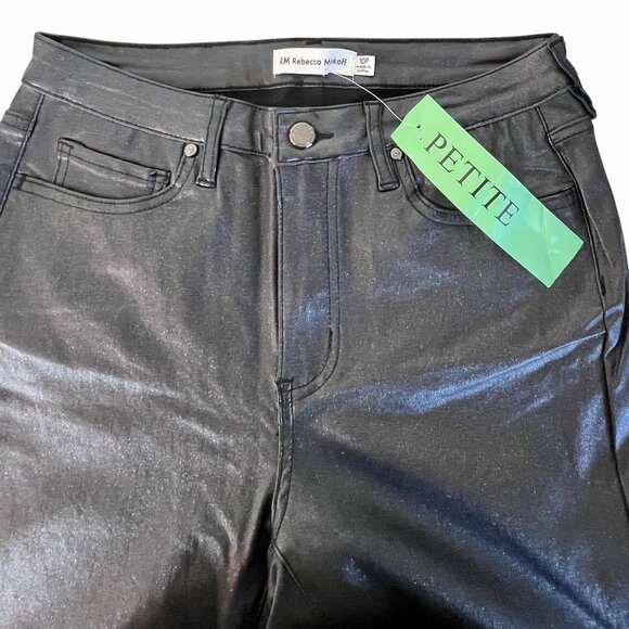 Rebecca Minkoff 10P Black Metallic Sparkly Petite Length Skinny Jeans NWOT's - Picture 5 of 16